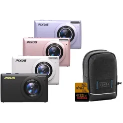 Firefly PIXUS Digital Camera Kit w/32GB Card & Case - Pink