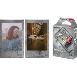 Fuji Instax Mini Instant Film Twin Pack (20 Shots) - Stone Grey Frame