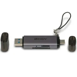 Lindy SD/Micro SD Memory Card Reader - USB 3.0/USB-C