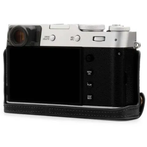 MegaGear Leather Half Case with Strap - Fujifilm X100V BLK