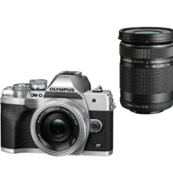 Olympus OM-D E-M10 Mark IV + 14-42mm & 40-150mm Twin Kit - Silver