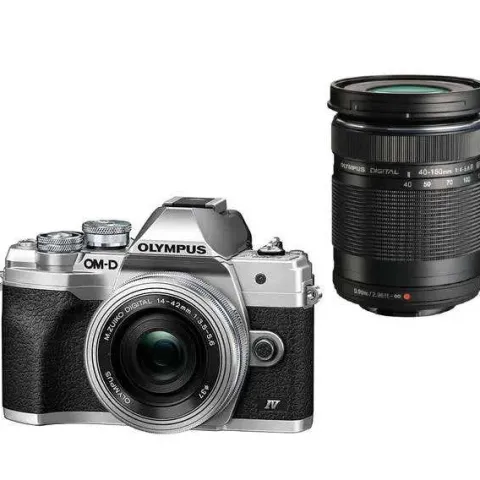 Olympus OM-D E-M10 Mark IV + 14-42mm & 40-150mm Twin Kit - Silver