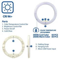 Phottix Nuada 10 LED Ring Light - 450 LUX