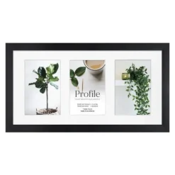 Profile Deluxe Black 20x40cm Photo Frame - 3x 10x15cm Photos