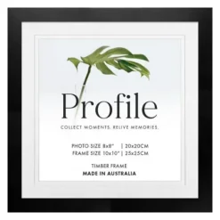 Profile Deluxe Black 10x10" Frame - 8x8" Opening
