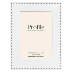 Profile Noble White Gold 4x6" Photo Frame