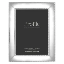 Profile Romance Silver Beaded  Metal 5x7" frame