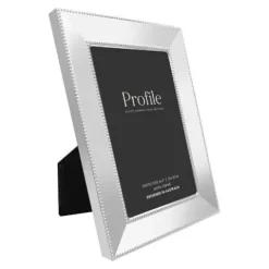 Profile Romance Silver Beaded  Metal 5x7" frame