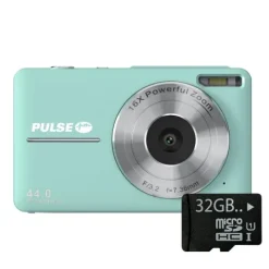 Pulse DC44 Digital Compact Camera w/32GB Card- Green